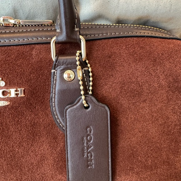 ❤️❤️ NWT.. Coach Large Rowen in brown suede and leather! - Picture 7 of 12